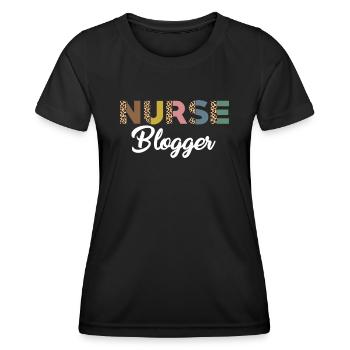 Krankenschwester Blogger Leopardenmuster - Frauen Funktions-T-Shirt - Schwarz - Vorne - AI Model Female 172 light (172cm)