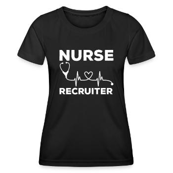 Krankenpflegepersonalvermittler - Frauen Funktions-T-Shirt - Schwarz - Vorne - AI Model Female 172 light (172cm)