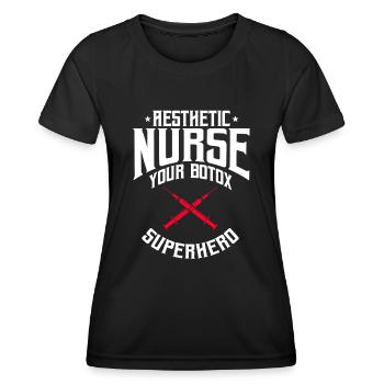 Infirmière esthétique Dicton - T-shirt sport Femme - noir - Devant - AI Model Female 172 light (172cm)