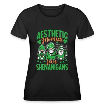 Ästhetische Zwerge St. Patrick's Day - Frauen Funktions-T-Shirt - Schwarz - Vorne - AI Model Female 172 light (172cm)