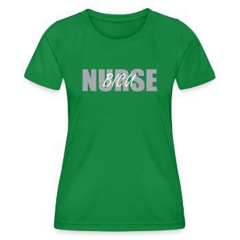 Burn nurse - Women's Functional T-Shirt - kelly green - Front - AI Model Female 172 dark (172cm)