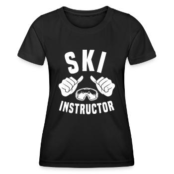 Moniteur de ski ski briller cours de ski - T-shirt sport Femme - noir - Devant - AI Model Female 172 light (172cm)