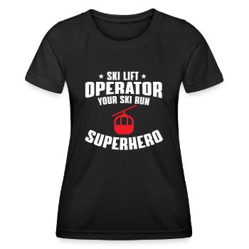 Funny gift for ski lift operators - Women's Functional T-Shirt - black - Front - AI Model Female 172 light (172cm)
