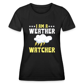 Lustige Wetterbeobachter Regenwolke - Frauen Funktions-T-Shirt - Schwarz - Vorne - AI Model Female 172 light (172cm)