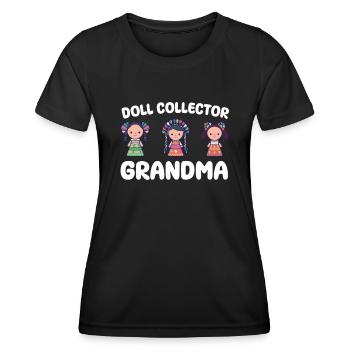 Doll collector grandma - Women's Functional T-Shirt - black - Front - AI Model Female 172 light (172cm)