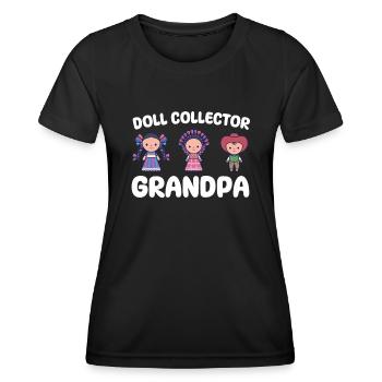 Doll collector grandpa - Women's Functional T-Shirt - black - Front - AI Model Female 172 light (172cm)
