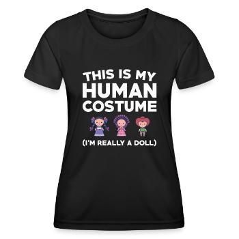 Drôle de collectionneur de poupées - T-shirt sport Femme - noir - Devant - AI Model Female 172 light (172cm)