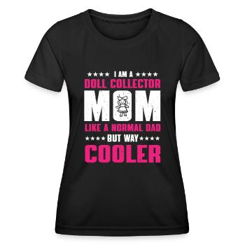Maman collectionneuse de poupées - T-shirt sport Femme - noir - Devant - AI Model Female 172 light (172cm)