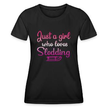 Design de fille de luge - T-shirt sport Femme - noir - Devant - AI Model Female 172 light (172cm)