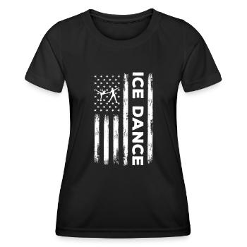 États-Unis Danse sur glace Amérique - T-shirt sport Femme - noir - Devant - AI Model Female 172 light (172cm)
