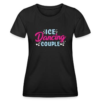 Glace Danse sur glace Couple Patinage sur glace - T-shirt sport Femme - noir - Devant - AI Model Female 172 light (172cm)