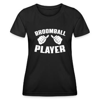 Joueur de ballon-balai - T-shirt sport Femme - noir - Devant - AI Model Female 172 light (172cm)