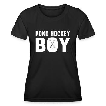 Garçon de hockey sur étang - T-shirt sport Femme - noir - Devant - AI Model Female 172 light (172cm)