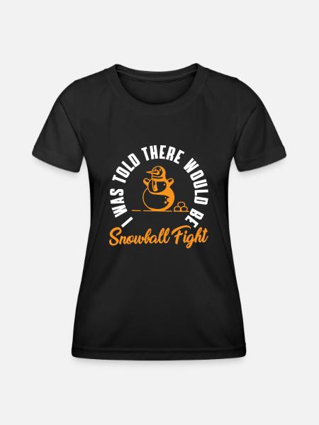 Retro Schneemann Silhouette Feiertagsdekoration - Frauen Funktions-T-Shirt - Schwarz