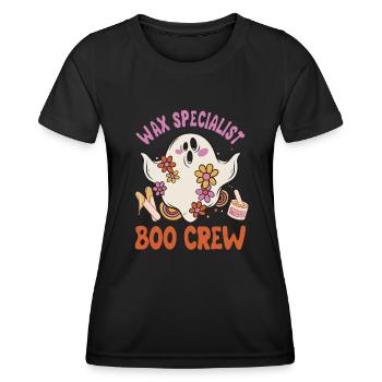 Wax Specialist Boo Crew Spooky Ghost Halloween - Women's Functional T-Shirt - black - Front - AI Model Female 172 light (172cm)