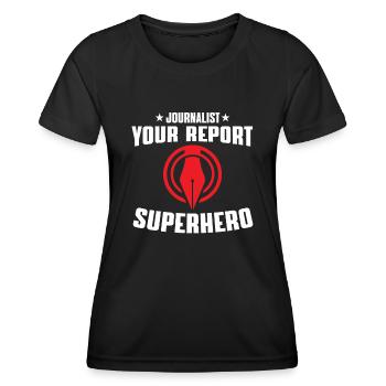 Funny Journalist Gift - Women's Functional T-Shirt - black - Front - AI Model Female 172 light (172cm)