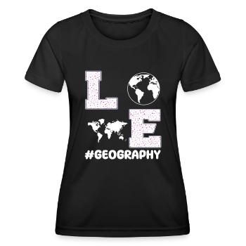Liebe Geografie - Frauen Funktions-T-Shirt - Schwarz - Vorne - AI Model Female 172 light (172cm)
