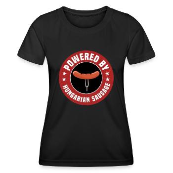 Unterstützt Durch Ungarische Wurst - Frauen Funktions-T-Shirt - Schwarz - Vorne - AI Model Female 172 light (172cm)