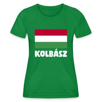 Kolbász Ungarische Fahne - Frauen Funktions-T-Shirt - Kelly Green - Vorne - AI Model Female 172 dark (172cm)