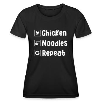 Chicken noodle soup - Women's Functional T-Shirt - black - Front - AI Model Female 172 light (172cm)