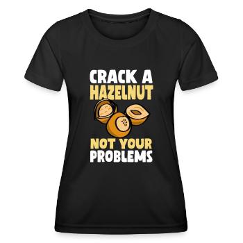 Ne cassez pas une noisette vos problèmes - T-shirt sport Femme - noir - Devant - AI Model Female 172 light (172cm)