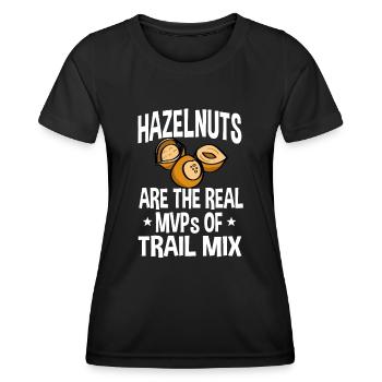 Dicton sur les noisettes - T-shirt sport Femme - noir - Devant - AI Model Female 172 light (172cm)