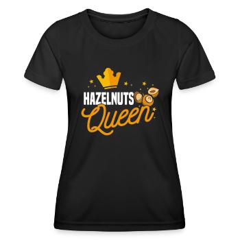 Haselnuss Königin - Frauen Funktions-T-Shirt - Schwarz - Vorne - AI Model Female 172 light (172cm)