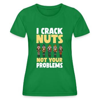 Nussknacker Spruch - Frauen Funktions-T-Shirt - Kelly Green - Vorne - AI Model Female 172 dark (172cm)