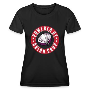 Powered By Onion Soup - Frauen Funktions-T-Shirt - Schwarz - Vorne - AI Model Female 172 light (172cm)