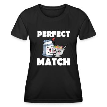 with milk and cereals - Women's Functional T-Shirt - black - Front - AI Model Female 172 light (172cm)