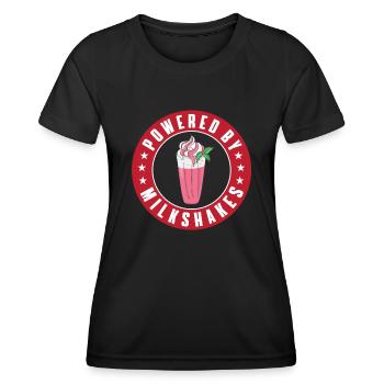 Propulsé par des milkshakes - T-shirt sport Femme - noir - Devant - AI Model Female 172 light (172cm)