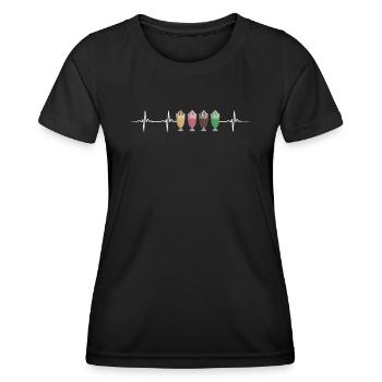 kMilkshake Battement de cœur - T-shirt sport Femme - noir - Devant - AI Model Female 172 light (172cm)