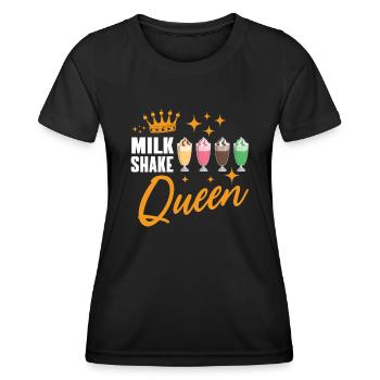 Reine du milkshake - T-shirt sport Femme - noir - Devant - AI Model Female 172 light (172cm)