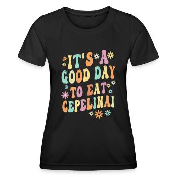 Cepelinai Sprichwort - Frauen Funktions-T-Shirt - Schwarz - Vorne - AI Model Female 172 light (172cm)