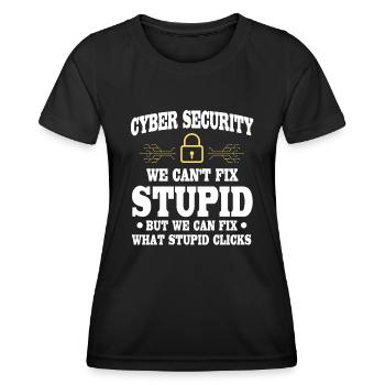 CybersiFunny Dicton de cybersécurité - T-shirt sport Femme - noir - Devant - AI Model Female 172 light (172cm)