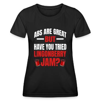 Humour pour la confiture de canneberges suédoise - T-shirt sport Femme - noir - Devant - AI Model Female 172 light (172cm)