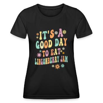 Confiture suédoise de canneberges - T-shirt sport Femme - noir - Devant - AI Model Female 172 light (172cm)