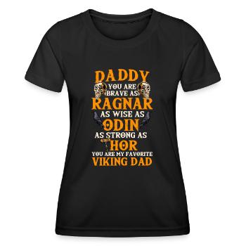 Wikinger Papa - Frauen Funktions-T-Shirt - Schwarz - Vorne - AI Model Female 172 light (172cm)