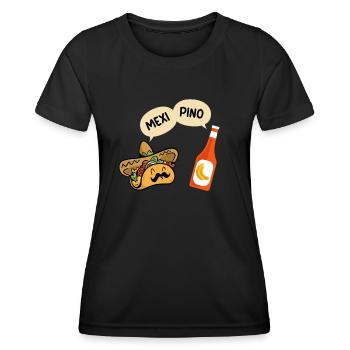 Tacos and Banana Ketchup Mexipino - Women's Functional T-Shirt - black - Front - AI Model Female 172 light (172cm)