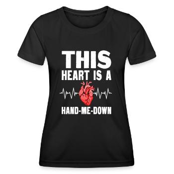 Drôle de cadeau après une transplantation cardiaque - T-shirt sport Femme - noir - Devant - AI Model Female 172 light (172cm)