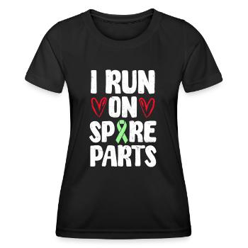 Transplantation cardiaque - Je fonctionne avec des pièces de rechange - T-shirt sport Femme - noir - Devant - AI Model Female 172 light (172cm)