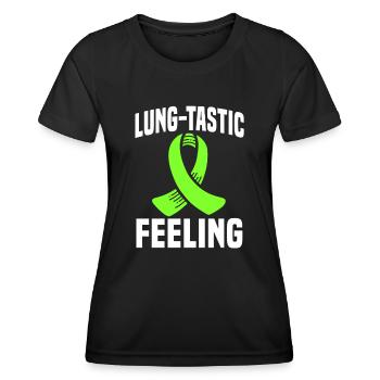 LungentranLungentransplantation Wortspiel - Frauen Funktions-T-Shirt - Schwarz - Vorne - AI Model Female 172 light (172cm)