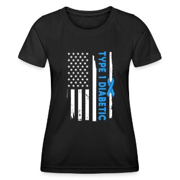 Amerikanischer Typ-1 Diabetiker - Frauen Funktions-T-Shirt - Schwarz - Vorne - AI Model Female 172 light (172cm)