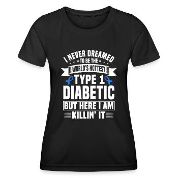 Lustiges Typ-1-Diabetiker T-Shirt - Frauen Funktions-T-Shirt - Schwarz - Vorne - AI Model Female 172 light (172cm)
