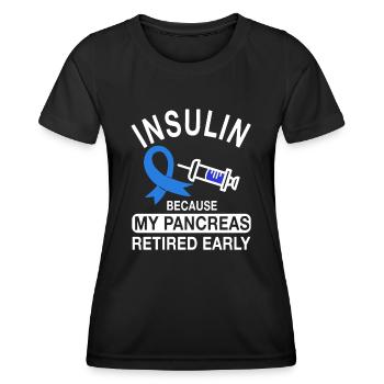 Funny Diabetic Gift - Women's Functional T-Shirt - black - Front - AI Model Female 172 light (172cm)