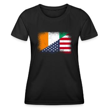 Elfenbeinküste USA - Frauen Funktions-T-Shirt - Schwarz - Vorne - AI Model Female 172 light (172cm)