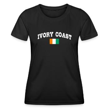 Côte d’Ivoire - T-shirt sport Femme - noir - Devant - AI Model Female 172 light (172cm)