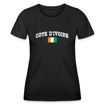 Côte d’Ivoire - T-shirt sport Femme - noir - Devant - AI Model Female 172 light (172cm)