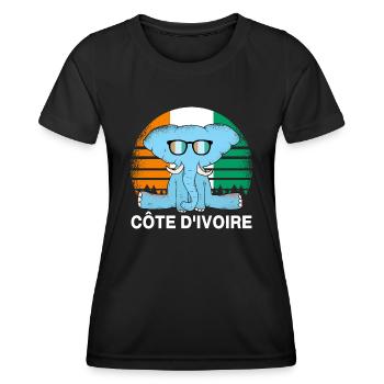 Elfenbeinküste Elefant - Frauen Funktions-T-Shirt - Schwarz - Vorne - AI Model Female 172 light (172cm)