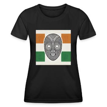 Côte d’Ivoire, Afrique de l’Ouest, Eléphant, Ivoirien - T-shirt sport Femme - noir - Devant - AI Model Female 172 light (172cm)
